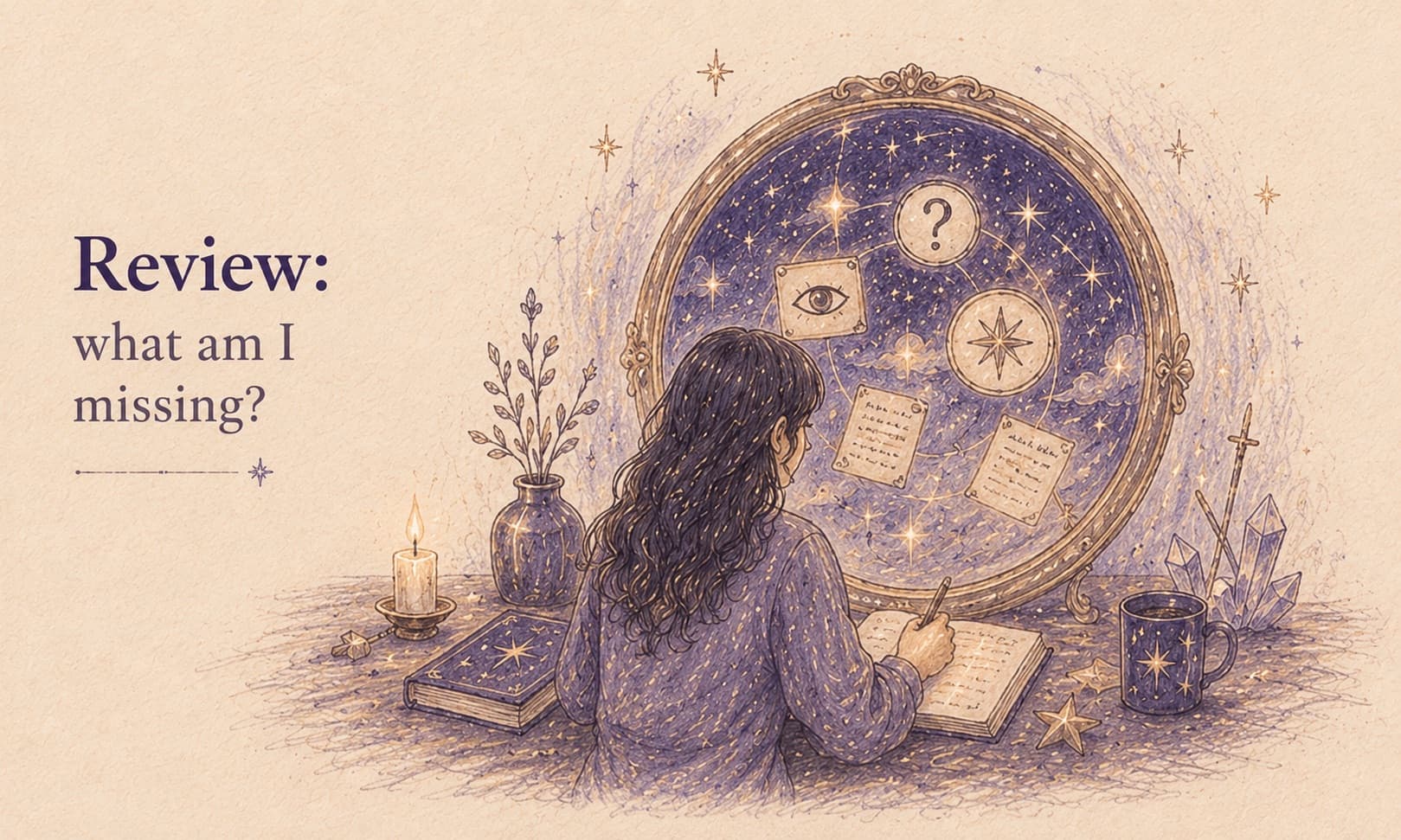Tarova.ai reflective tarot review scenario for spotting blind spots